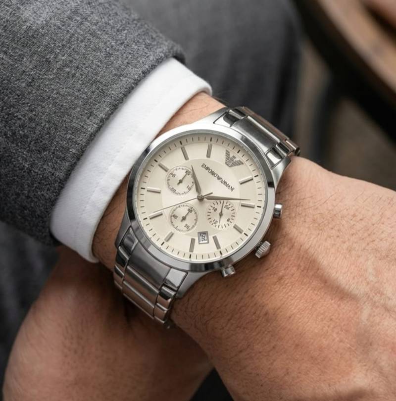 Emporio Armaan_i Classic Silver White